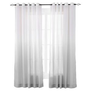 Elegant White Curtains (100 Polyester Curtains) Two Panels 50 inch’s Wide 5.4 FT